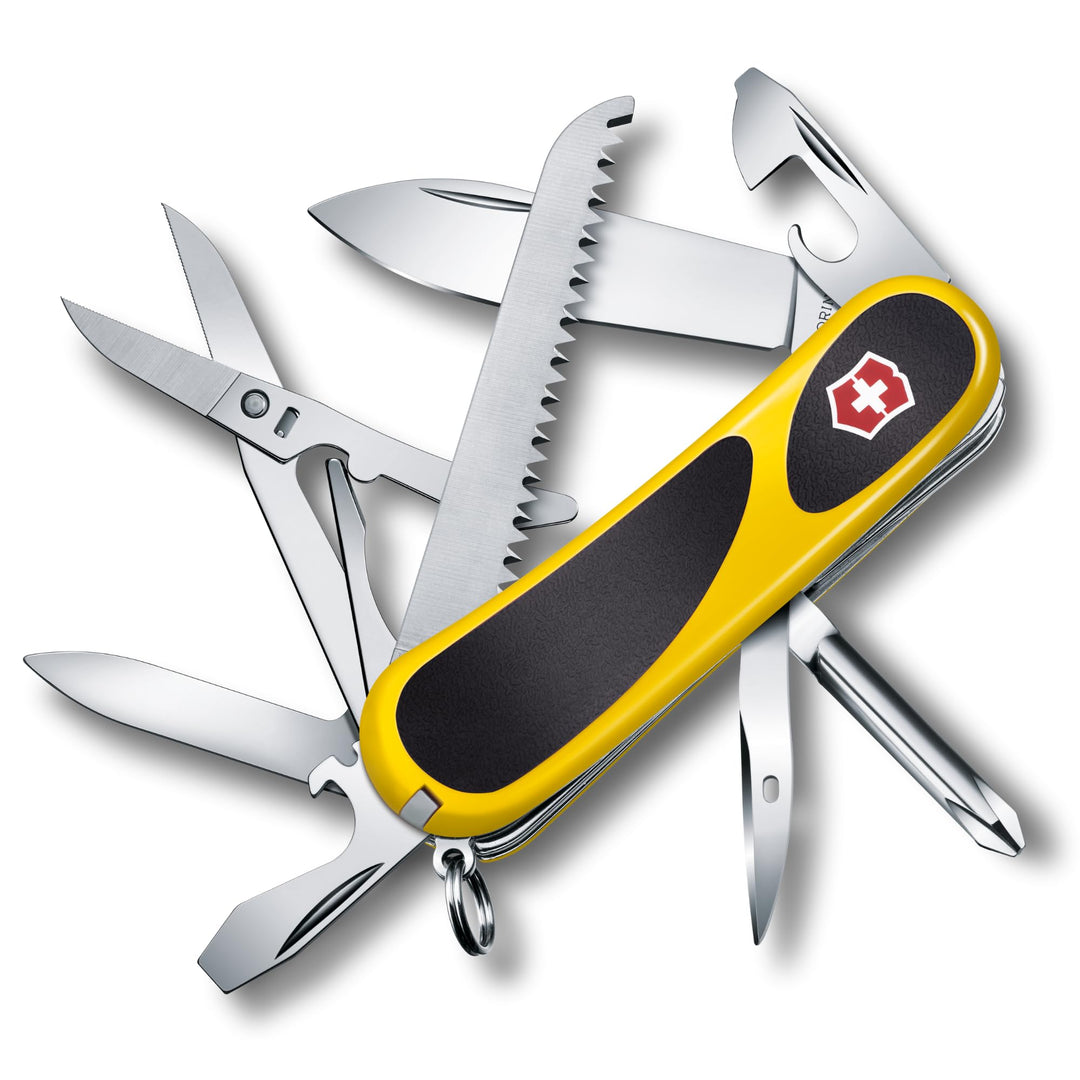 Victorinox Taschenmesser Evolution 18 (15 Funktionen, Ergonomisch, Klinge, Nagelfeile) Gelb/Schwarz,