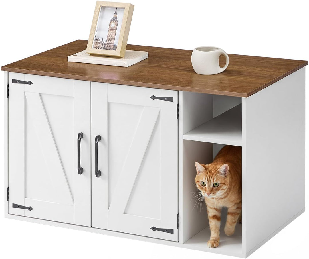 HOOBRO Katzenklo Schrank, Katzentoilette, Versteckte Katzentoilette Kabinett Möbel, Katzenhaus im Vi
