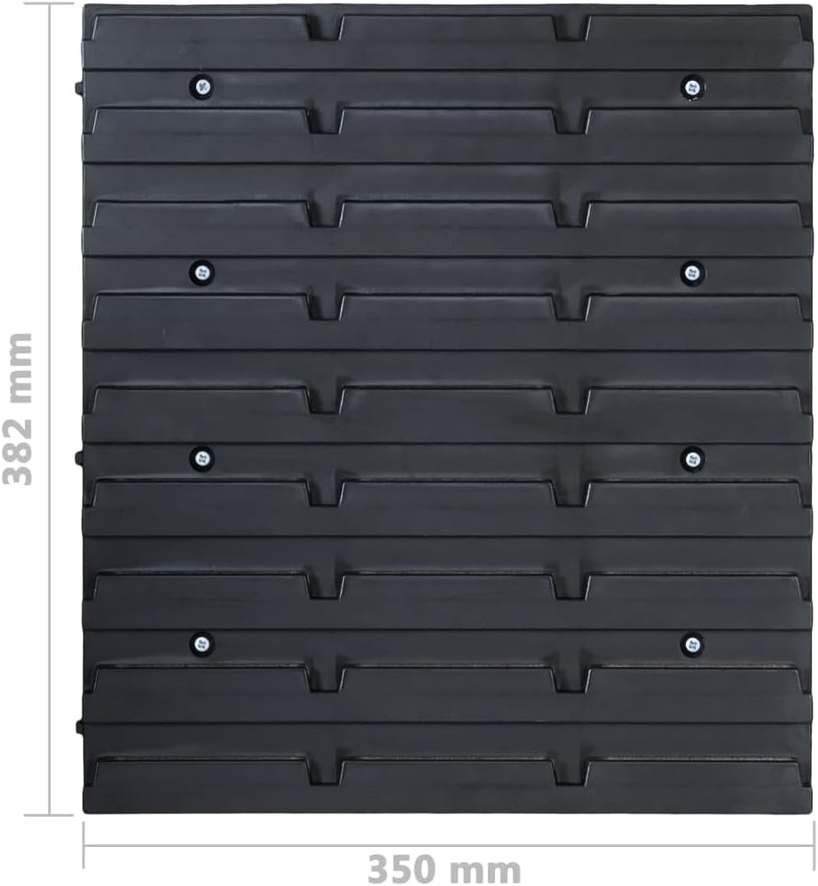 vidaXL Sichtlagerkasten Set 32 tlg., Sichtlagerbox mit Wandhalterung, Stapelbox mit 2 Werkstatt Wand
