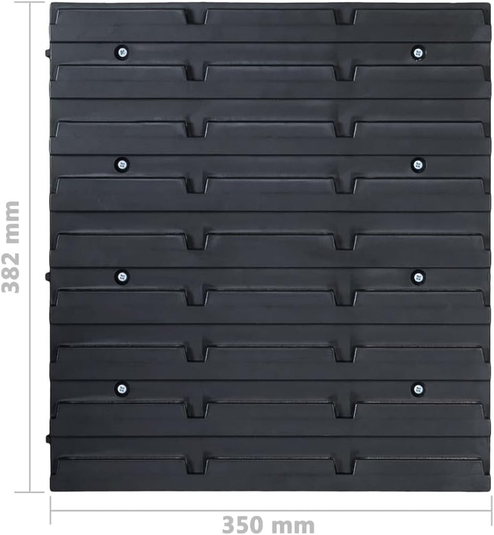 vidaXL Sichtlagerkasten Set 32 tlg., Sichtlagerbox mit Wandhalterung, Stapelbox mit 2 Werkstatt Wand