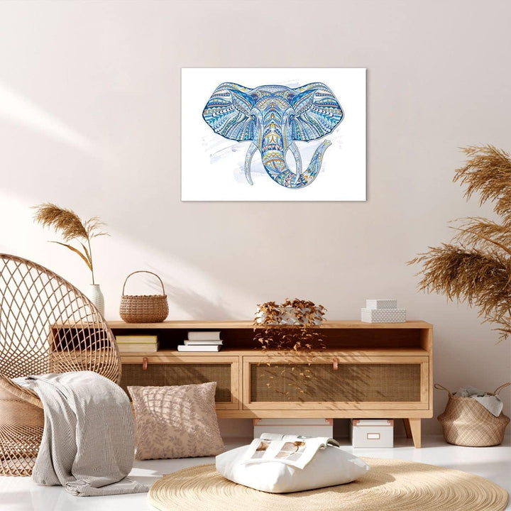 Bilder auf Leinwand Elefant Muster Tierwelt Afrika Leinwandbild 70x50cm Wandbilder Dekoration Wohnzi