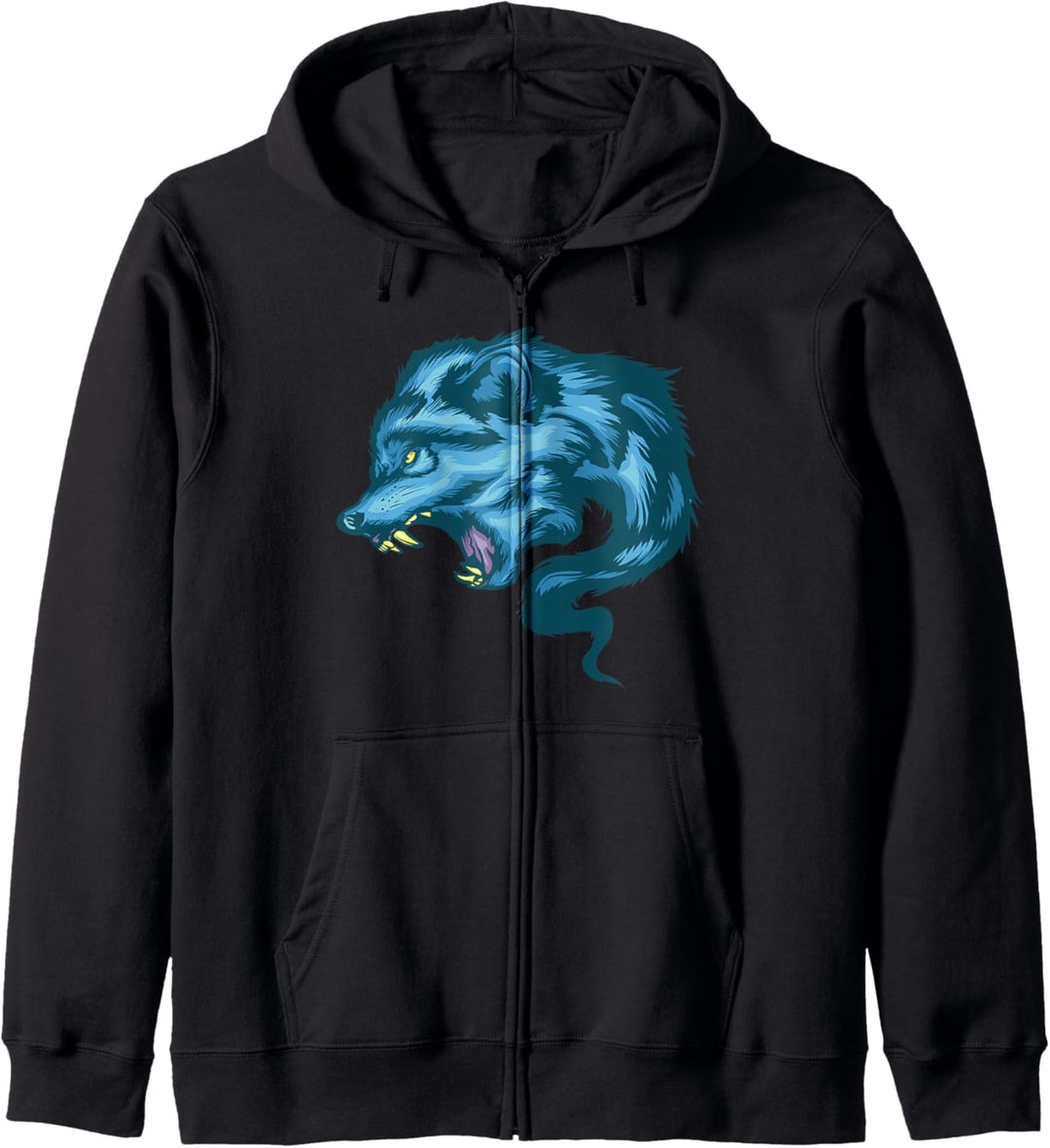 Wolf Geschenk Wölfe Knurren Kapuzenjacke