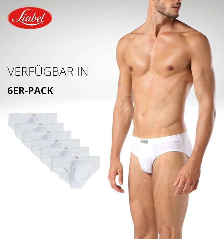 Liabel ® 6 Classic Herren Slip aus Baumwolle Unterwäsche ohne Etiketten, Cotton Stretch Essential L