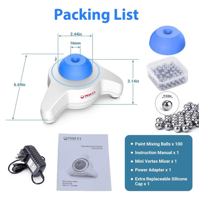 FOUR E'S SCIENTIFIC Vortex Mixer Farbschüttler 5600UpM mit 100-pcs Stahlkugel Schnelles Mischen Touc