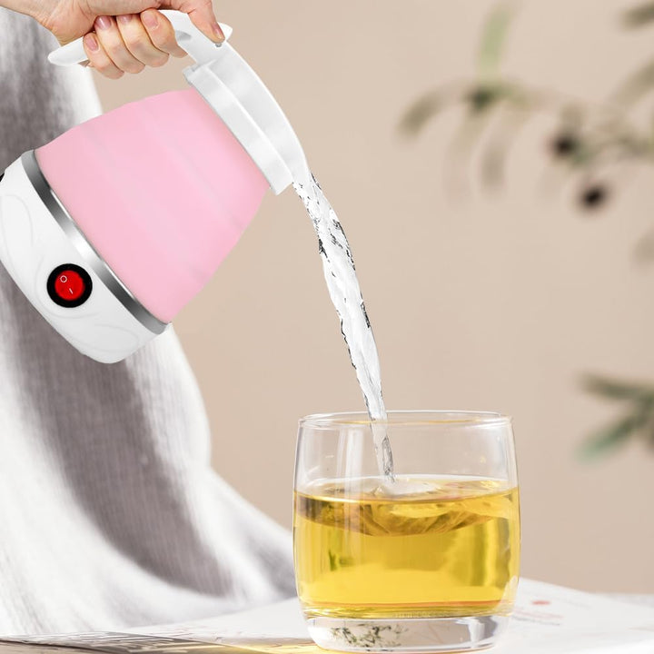 RANJIMA Wasserkocher Faltbar, 0.6L Tragbarer Camping Wasserkocher Elektrischer Wasserkocher Mini Rei