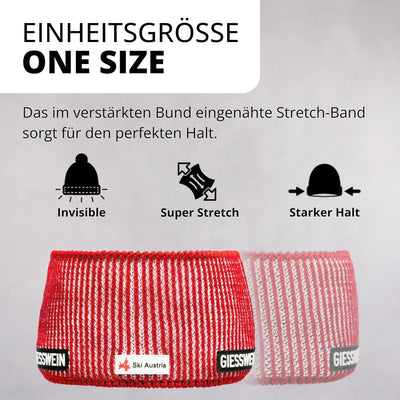 GIESSWEIN Ski Austria Headband Weisshorn - Merino Stirnband Damen Winter gefüttert, Fleece Stirnband