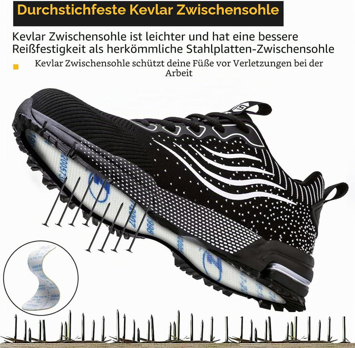 CYKYGGO Arbeitsschuhe Herren Sicherheitsschuhe Damen Leicht Sportlich Stahlkappe mit Dämpfung Stahlk