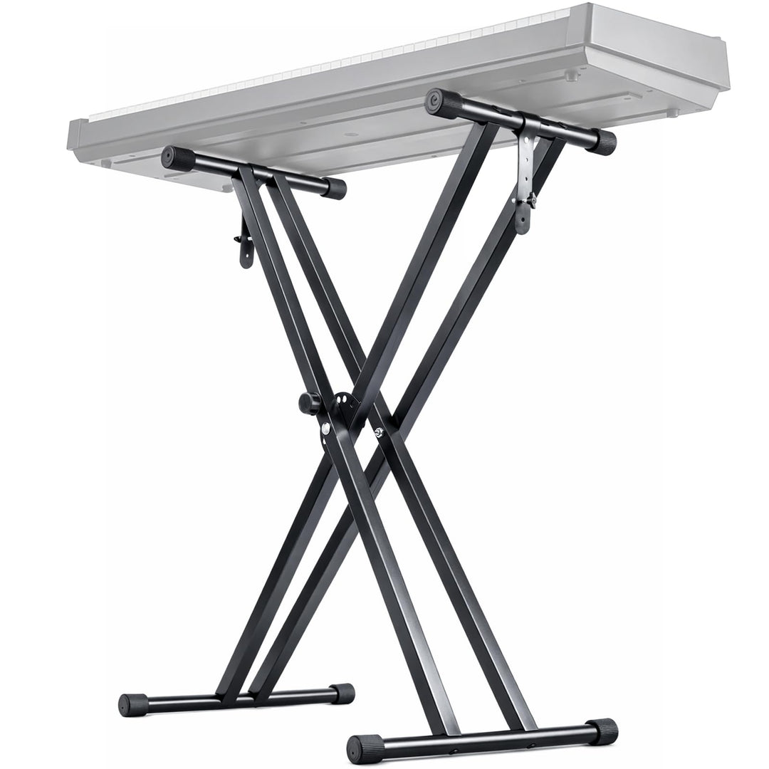Trintion Keyboardständer Doppelstrebig Keyboard Ständer verstellbar 61 cm bis 98 cm Klappbar Zerlegb