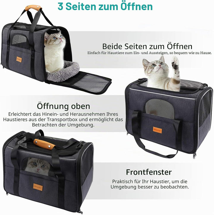 Morpilot Katzentragetasche, von Fluggesellschaften zugelassene Haustier-Tragetasche, tragbare Hundet