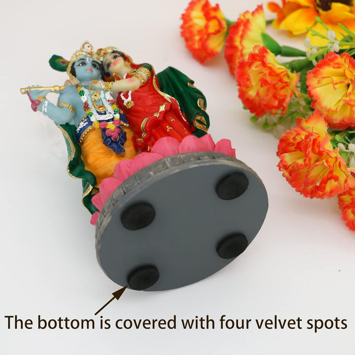 alikiki Indische Statue Radha Krishna – 14 cm H hinduistische Göttin Radha und Gott Krishna Skulptur