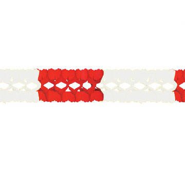 Grossraum-Girlande, 10m, rot-weiss