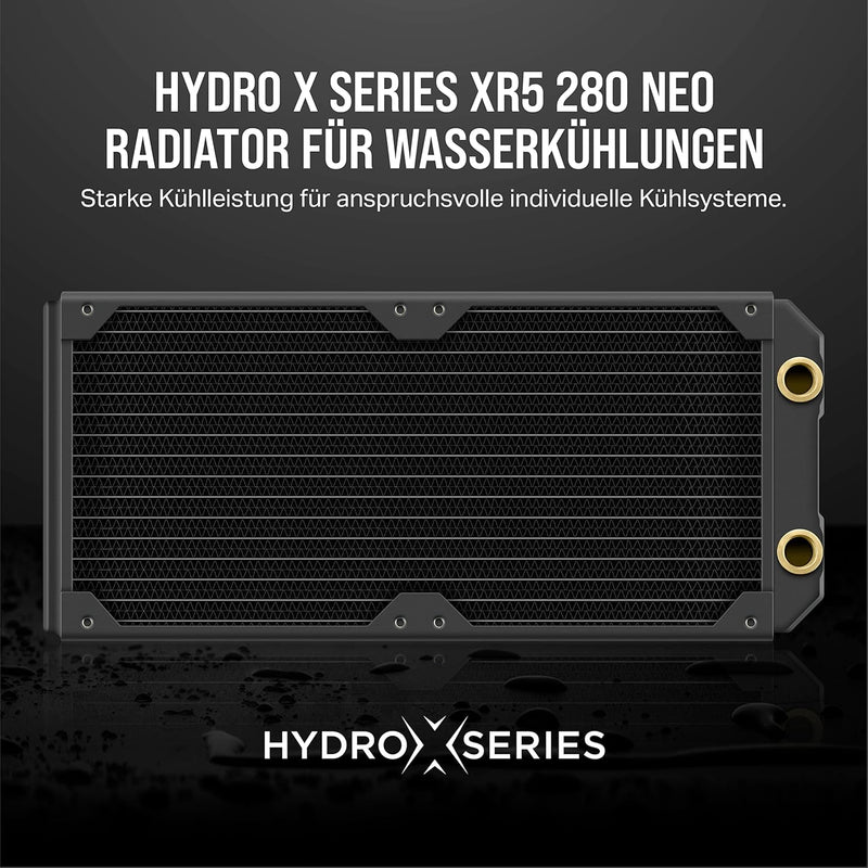 Corsair Hydro X Series XR5 280 mm NEO Radiator für Wasserkühlung – Kupferkanäle – Optimiert für Gerä