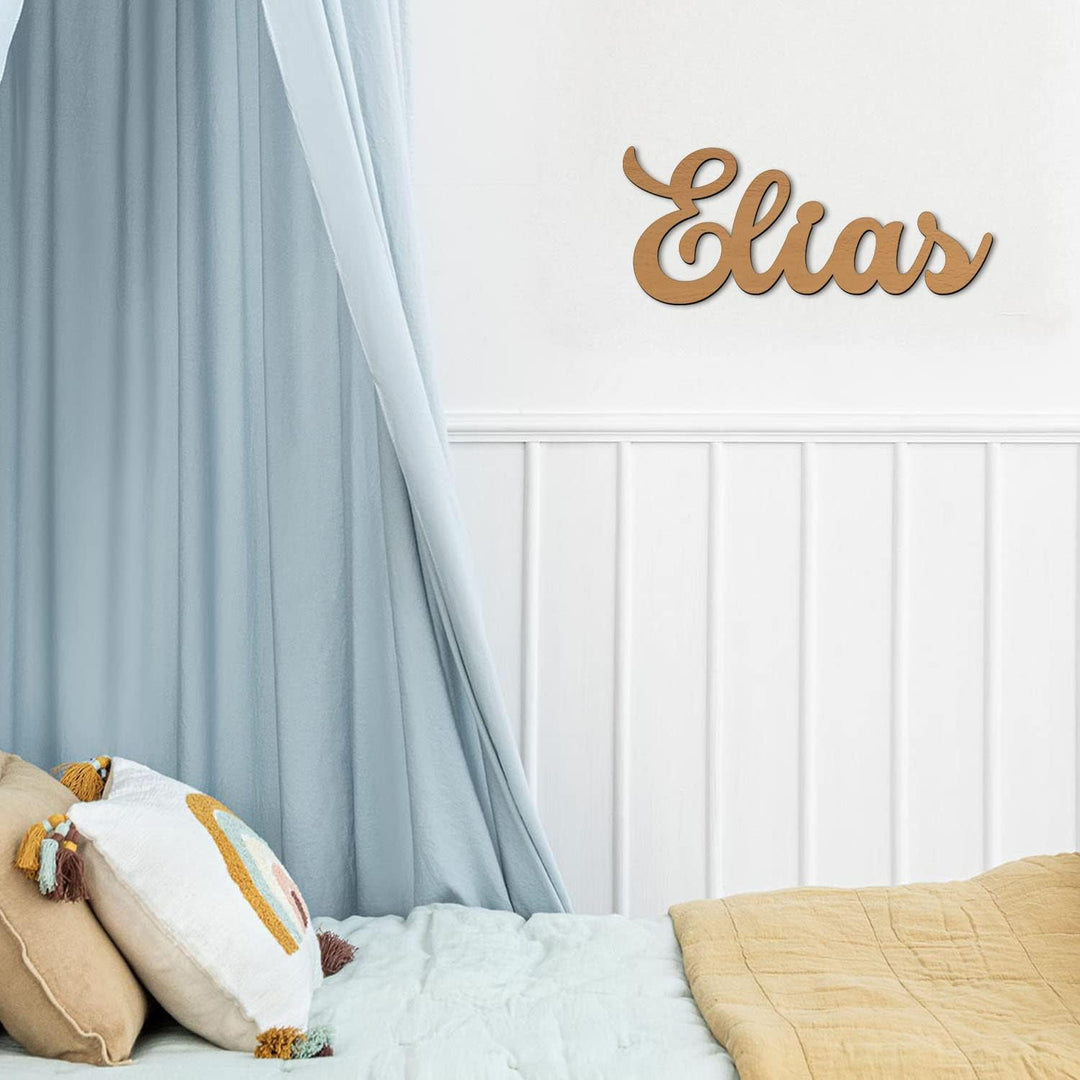 Namenslampe Holz Name Elias Schriftzug I Wandlampe Geschenk Kinder & Erwachsene Wohnzimmer Kinderzim