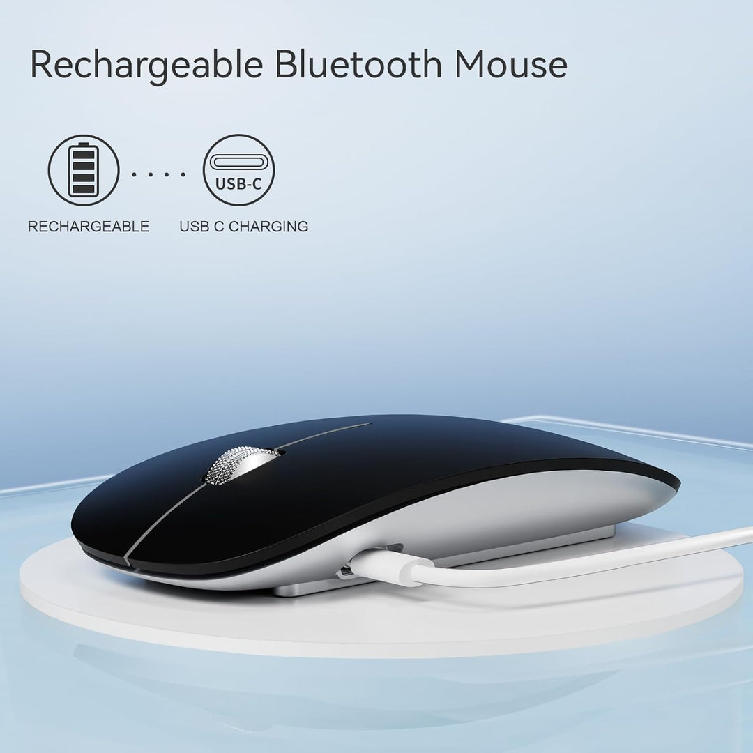 Uiosmuph Bluetooth Maus, Kabellose Maus mit USB-Nano-Empfänger, Tri-Mode (Dual Bluetooth 5.1 + 2.4GH
