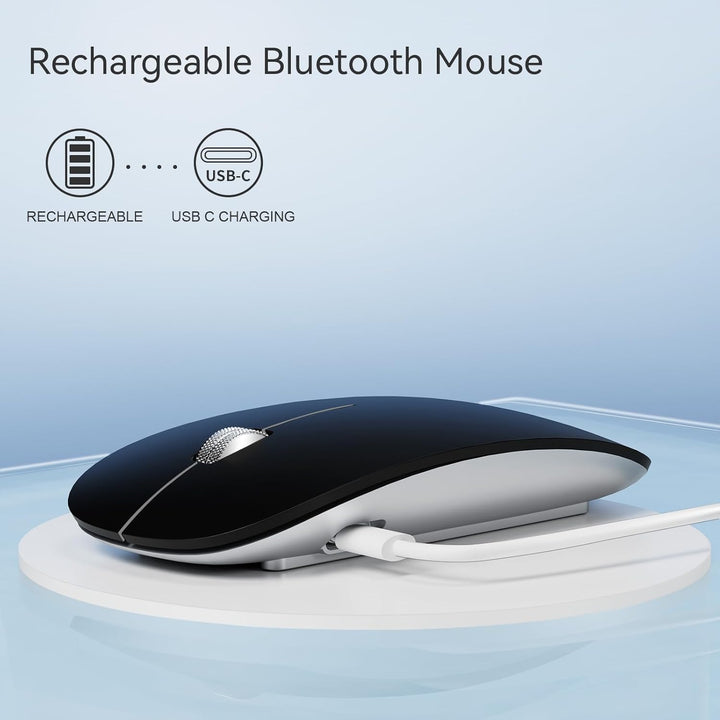 Uiosmuph U30 Bluetooth Maus Kabellose, Wiederaufladbare Leise (BT5.1+ BT5.1+ USB) Funkmaus Laptop Wi