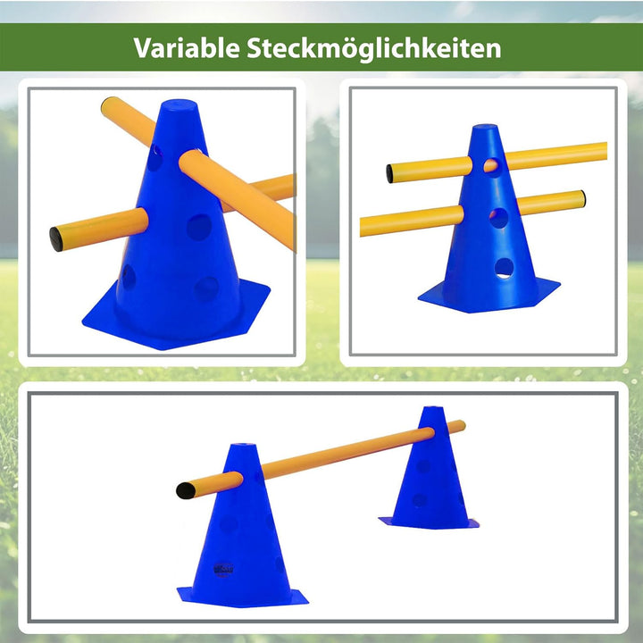 TRUTZHOLM Steckhürdenset 15- teilig 23 cm höhenverstellbar Agility Set Hunde Trainingszubehör Hobby