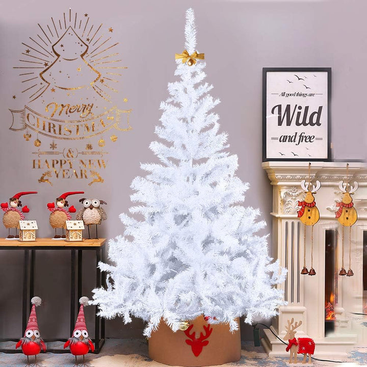HENGMEI 240cm PVC Weihnachtsbaum Tannenbaum Christbaum Weiss künstlicher mit Metallständer ca. 880 S
