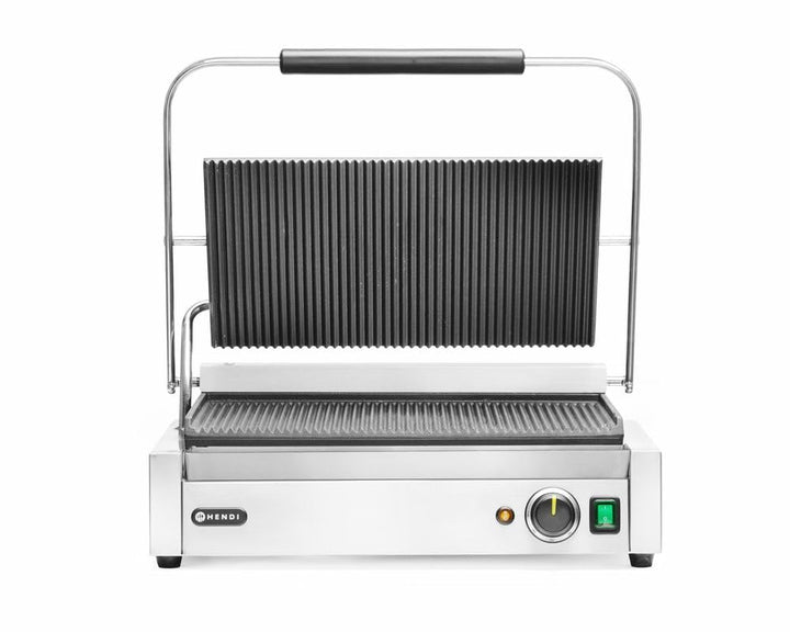 HENDI Kontaktgrill XL, Panini-, sandwich- &amp; Kontaktgrill, Regelbar bis max. 300°C, 230V, 2700W, 548x