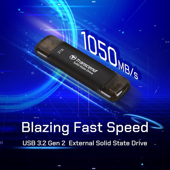 Transcend 256GB External SSD ESD310C USB, 256GB