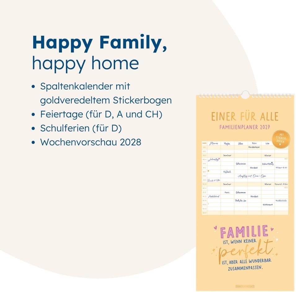 Familienplaner 2027 Einer für alle: Familienplaner, Einer für Alle