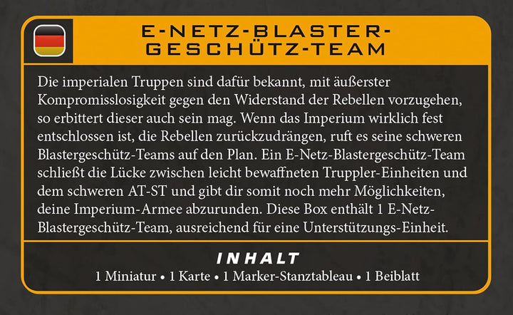 Asmodee, Star Wars: Legion – E-Web Heavy Blaster Team (E-Netz-Blaster-Geschütz-Team), DE-Version, Ta