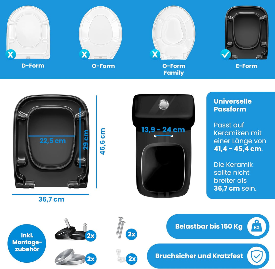 KESSER® WC Sitz mit Absenkautomatik Toilettendeckel Quick-Release-Funktion und Softclose - einfache