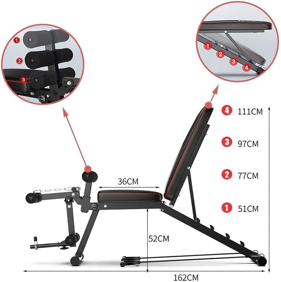 ilbcavne Hantelbank Klappbar Mit Curlbank & Beinstrecker Weight Bench for Home Workout Trainingsbank