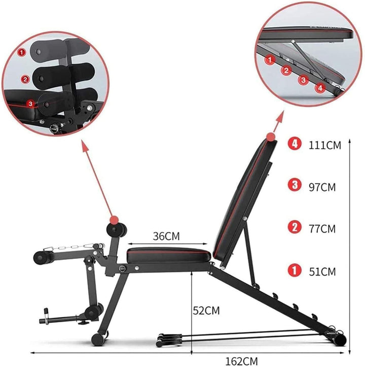 ilbcavne Hantelbank Klappbar Mit Curlbank & Beinstrecker Weight Bench for Home Workout Trainingsbank