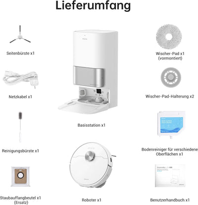 Dreame L10s Ultra Saugroboter mit Wischfunktion und automatische (Staubentleerung, Wischpads Selbstr