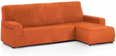 Martina Home - Sofabezug für Chaise Longue, Modell Túnez, Stoff, Orange, kurzes Eckteil rechts kurze