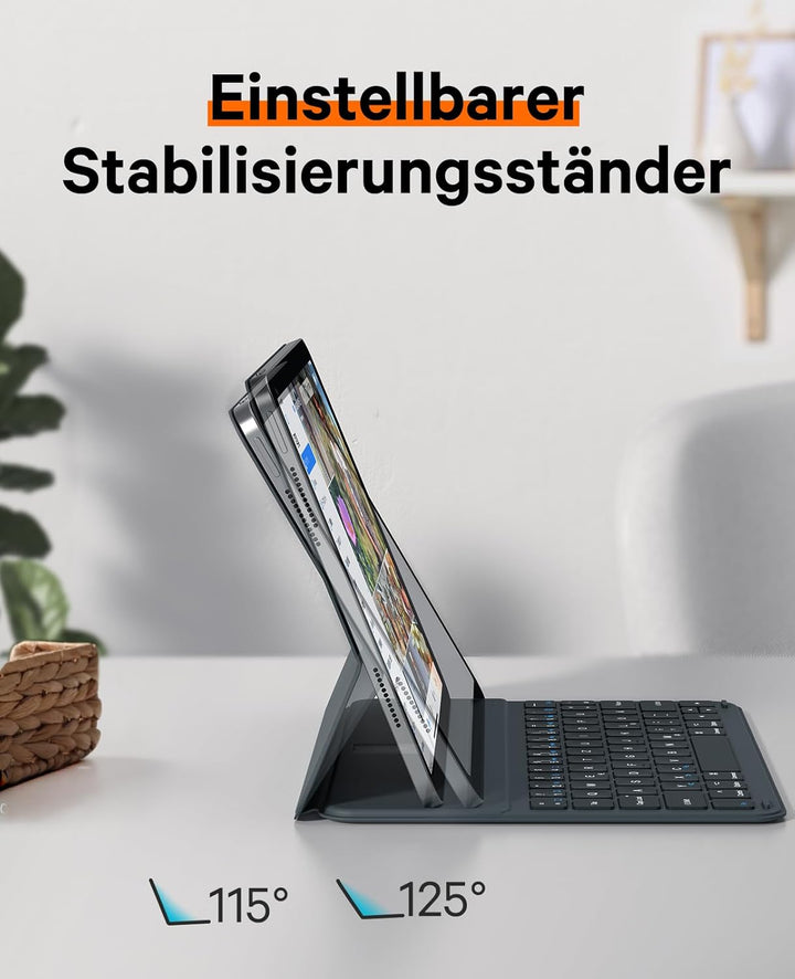CHESONA iPad Air 11 Hülle mit Tastatur, Magnetische Tastatur für iPad Air 5/4, Ultra-Schlank & Leich