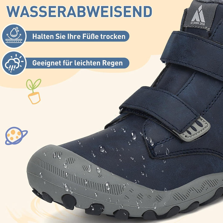 Mishansha Kinder Winterschuhe rutschfest Trekking Wanderschuhe Jungen Mädchen Bequem Baumwollschuhe