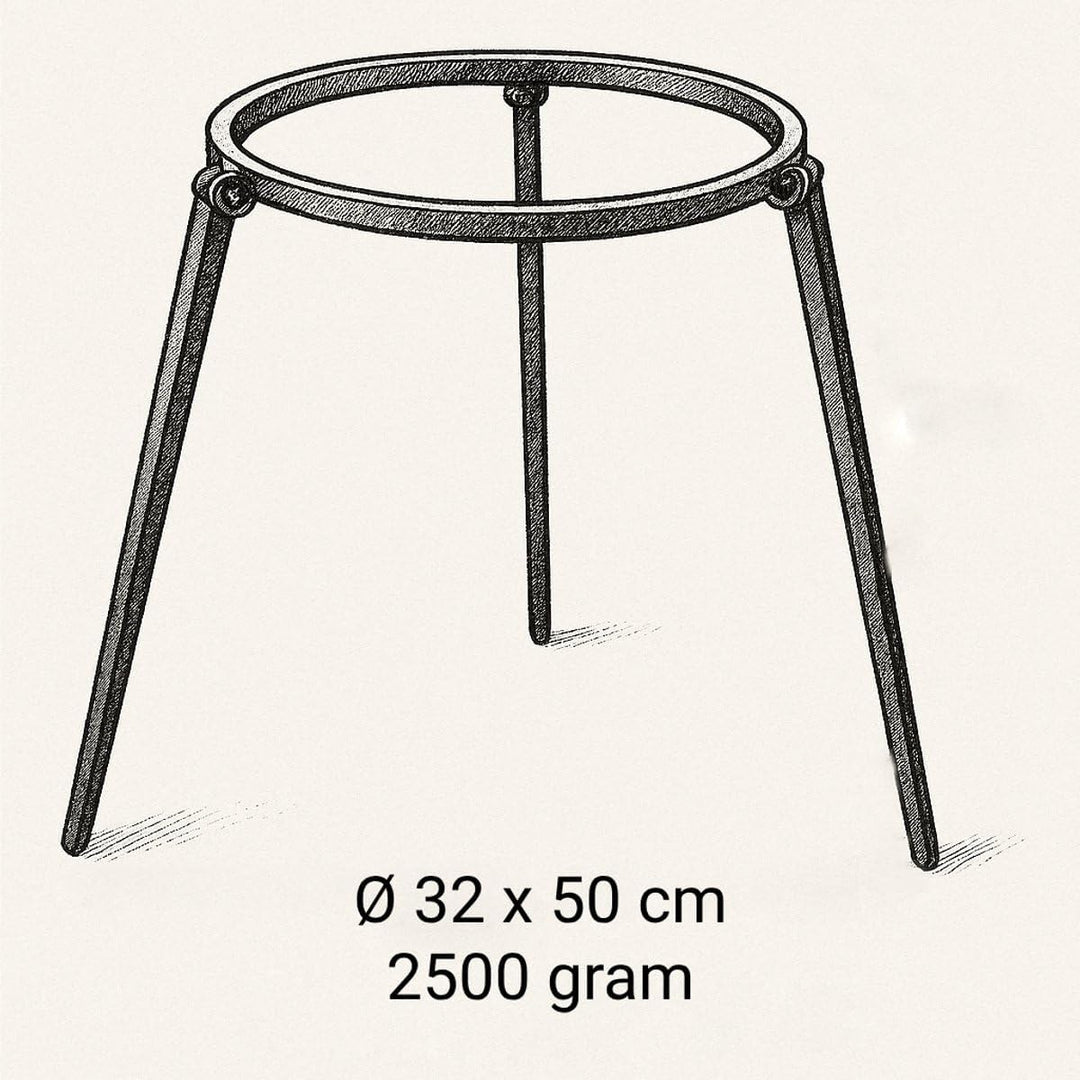 Dreibeingrill - Ø 32 cm - Feuerstellenzubehör - Outdoorküche - Feuerschale - Dreibein - Schwarz