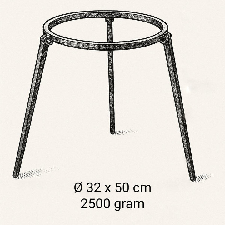 Dreibeingrill - Ø 32 cm - Feuerstellenzubehör - Outdoorküche - Feuerschale - Dreibein - Schwarz