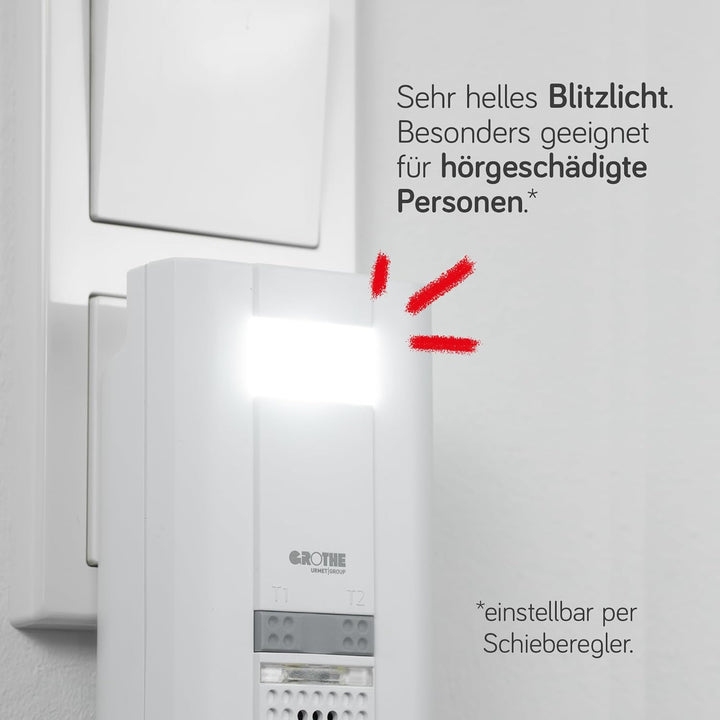 Grothe 1502005 Funkgong Steckdosen Set, 6 Melodien Mistral 400, 230 V, Weiss