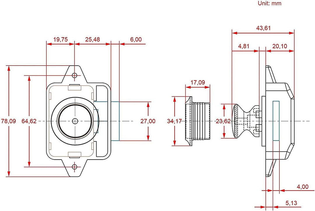 OCGIG 5PCS Cabinet Push Button Lock Schaltflächentyp Schlösser für Wohnwagen, Wohnmobil, Schrankknau