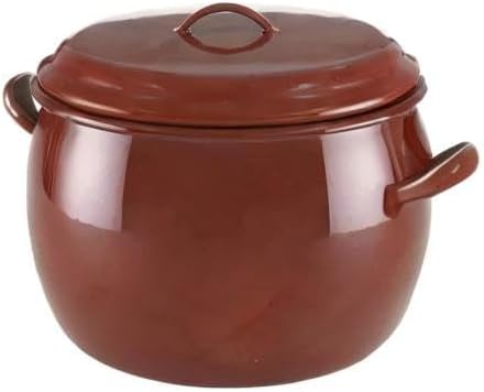Quid Classic – Kochtopf, bauchig mit Deckel 18 cm | Braun, Karbonstahl, runde Form, glatte Oberfläch