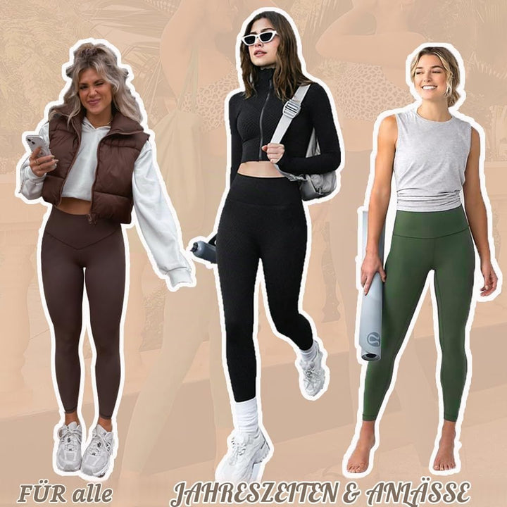 ACTINPUT Leggings Damen High Waist Leggins Blickdicht Schwarz Sportleggings Lang Elastische Yogahose