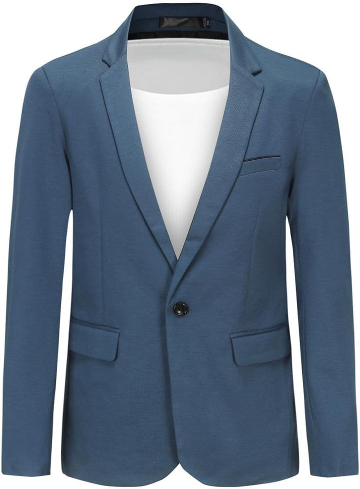 Allthemen Herren Sakko Baumwolle Stretch EIN Knopf Slim Fit Blazer Sportlich Freizeit Anzugjacke Lei