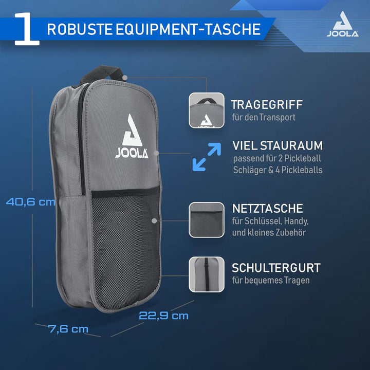 JOOLA Pickleball Set Blue Lightning Inklusive 2 Schläger, 4 Bällen und Tasche, ideal für Freizeitspi