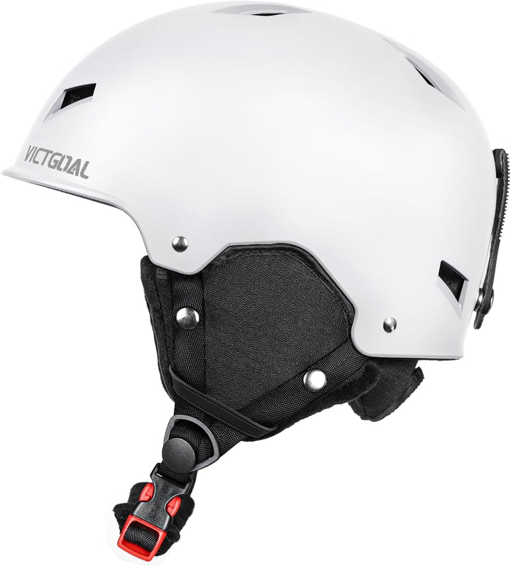 Victgoal Skihelm Herren Damen mit Warme Flusen-Ohrpolster, Gute Belüftung Sicherheits Snowboard Helm