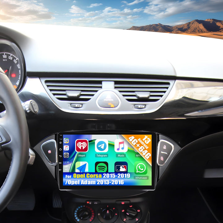 8Core 4G+64G CAMECHO Android 13 Autoradio für Opel Corsa 2015-2019/Opel Adam 2013-2016 mit Navi Carp