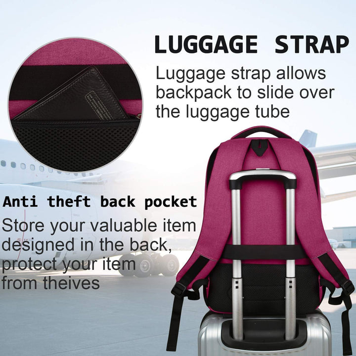 marcello Rucksack Damen,Laptop Rucksäcke mit USB-Ladeanschluss für Arbeit Schule Uni Schulrucksack f