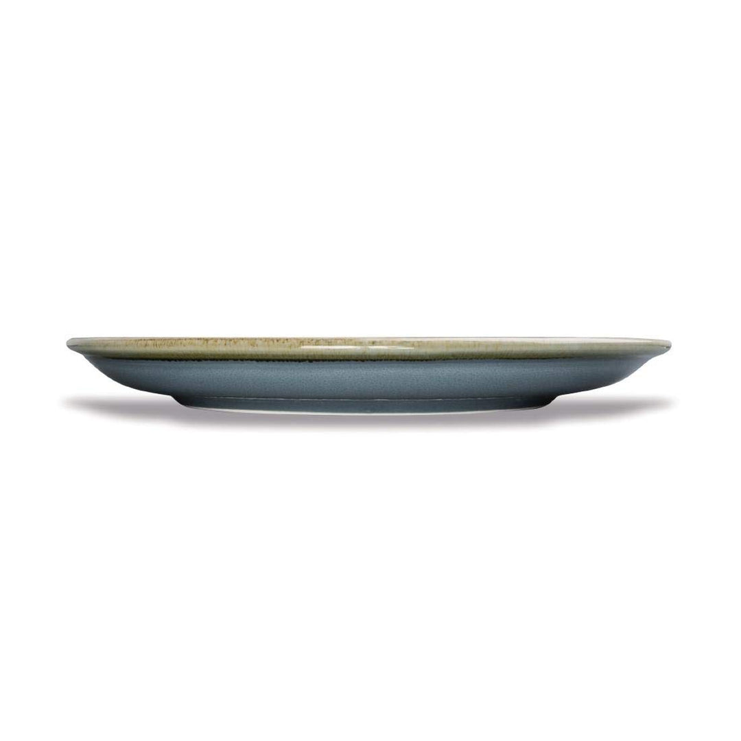 Olympia Kiln Round Coupe Plates Set 230 mm/9 inch (6er Pack), Ozeanblau, Mikrowellen- und spülmaschi