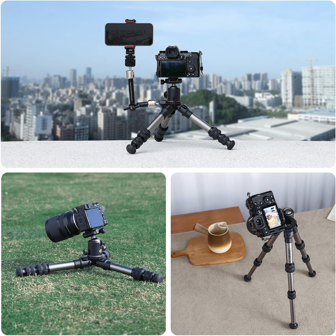 ULANZI TT30 Ultraportables Kamerastativ mit Panorama-Kugelkopf, Mini Tischstativ aus Aluminium für s