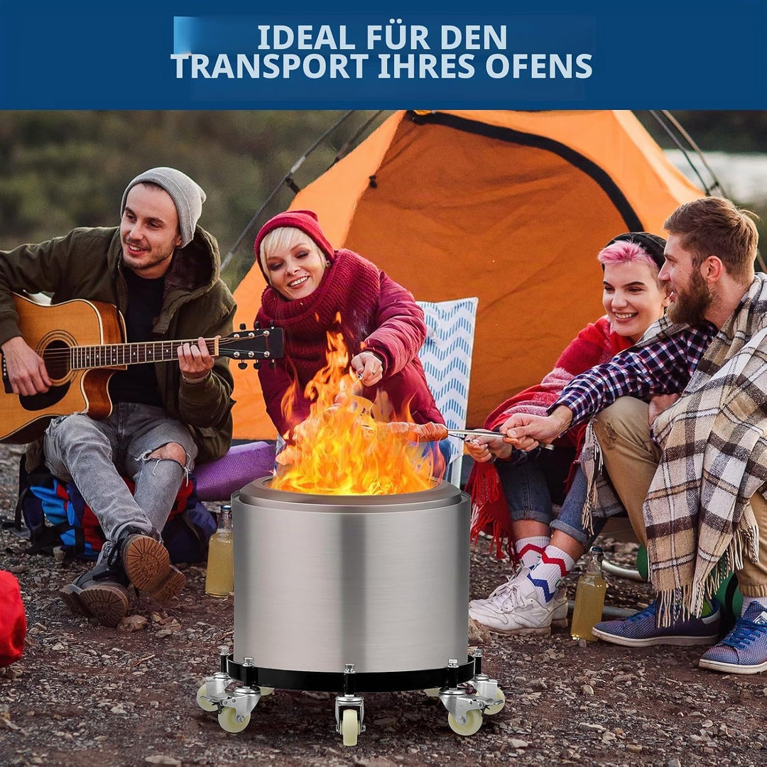 Fassroller, 190L Transportroller bis 450 kg, Pflanzenroller Ø 61 cm, Rollbrett rund für Fass, Metall