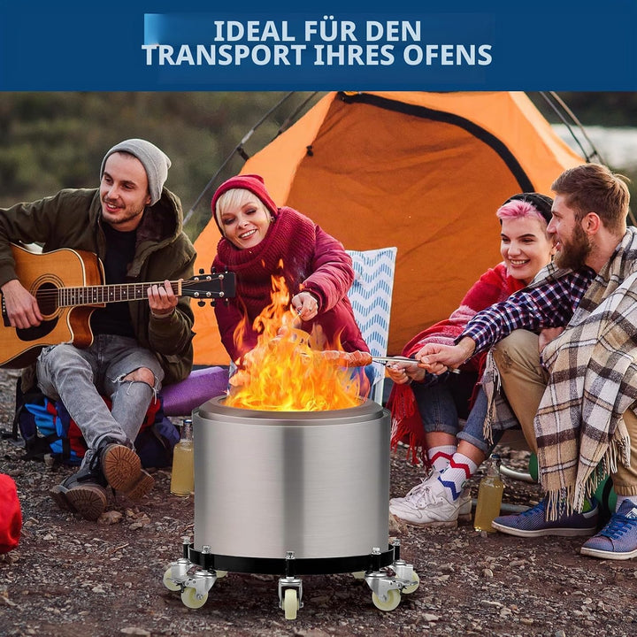 Fassroller, 190L Transportroller bis 450 kg, Pflanzenroller Ø 61 cm, Rollbrett rund für Fass, Metall