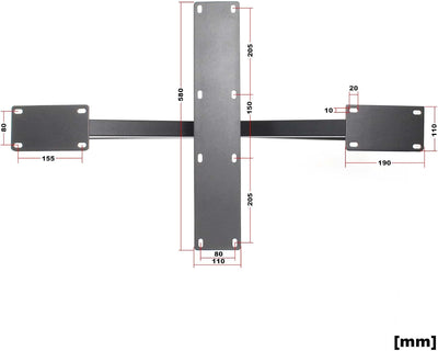 Tischkufen Tischgestell aus Stahl 43x58x98cm Spidergestell in Schwarz Tischbeine mit Spider-Profil,