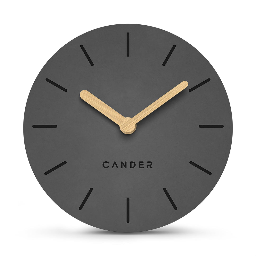 Cander Berlin MNU 2615 G Tischuhr grau 15 cm batteriebetrieben ohne Ticken Vintage analog modern Hol