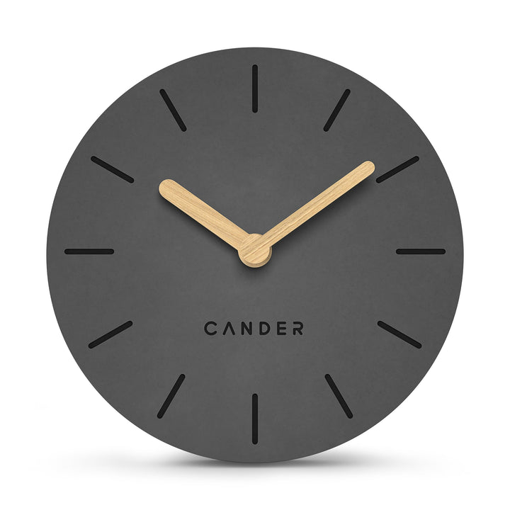Cander Berlin MNU 2615 G Tischuhr grau 15 cm batteriebetrieben ohne Ticken Vintage analog modern Hol